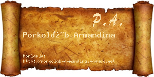 Porkoláb Armandina névjegykártya